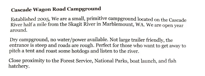 Cascade Wagon Road Campground 3
