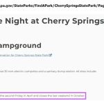 Cherry Springs State Park Rustic Campground