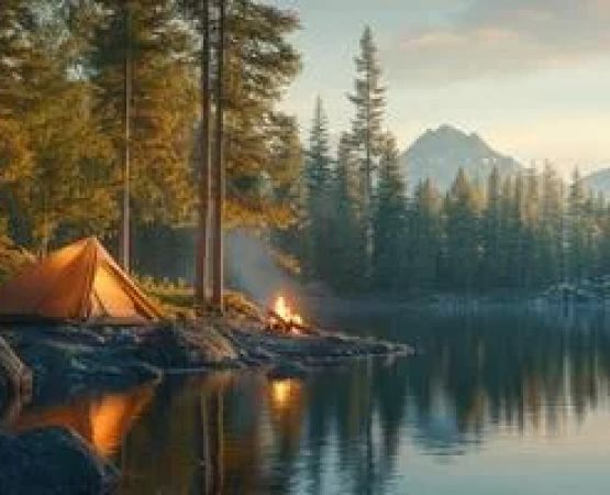 Experience Tranquil Mountain Lakeside Camping with Scenic Nature Trails