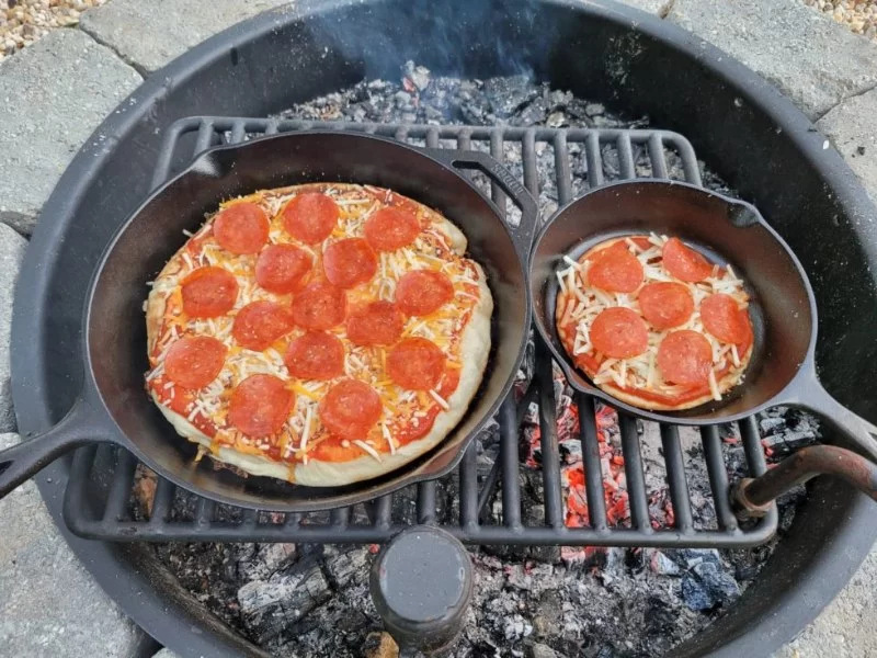 The Best Campfire Pizza with a Cast Iron Skillet