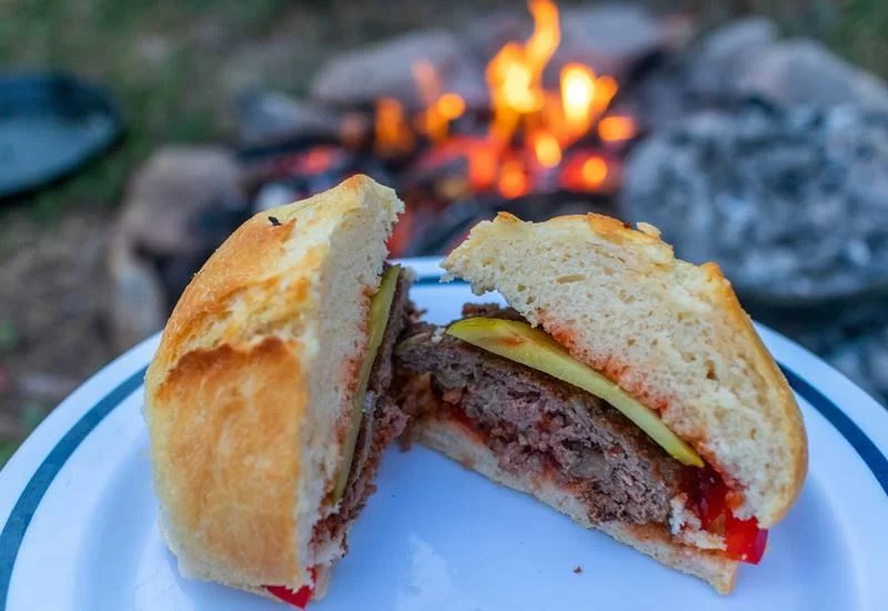 The Best Campfire Vegetarian Burgers with Grilled Onions for Outdoor Cooking