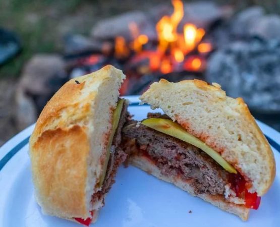 The Best Campfire Vegetarian Burgers with Grilled Onions for Outdoor Cooking