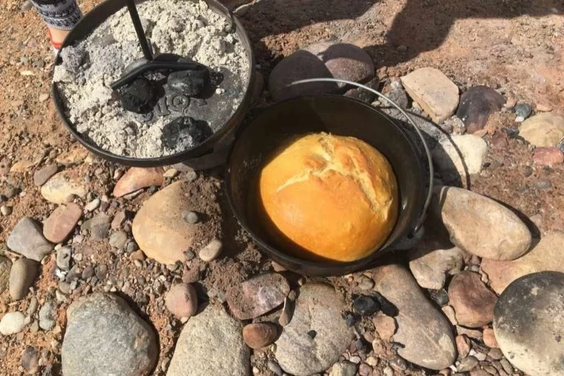 The Best Campfire Bread Bowls with Creamy Chicken Soup