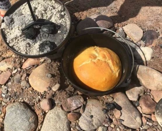 The Best Campfire Bread Bowls with Creamy Chicken Soup